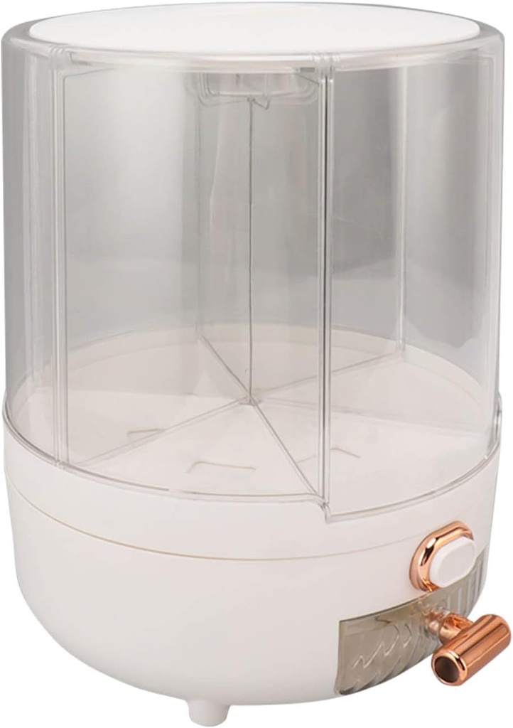Grain Dispenser, 360° Rotating Food Dispenser Rice Dispenser Cereal Dispenser 6 Compartment Dry Food Dispenser for Rice Beans Flour Dry Grains (L)