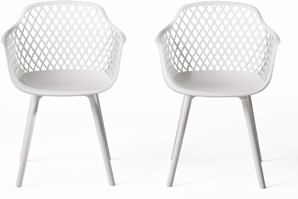 Christopher Knight Home Richard Outdoor Modern Dining Chair (Set of 2), White