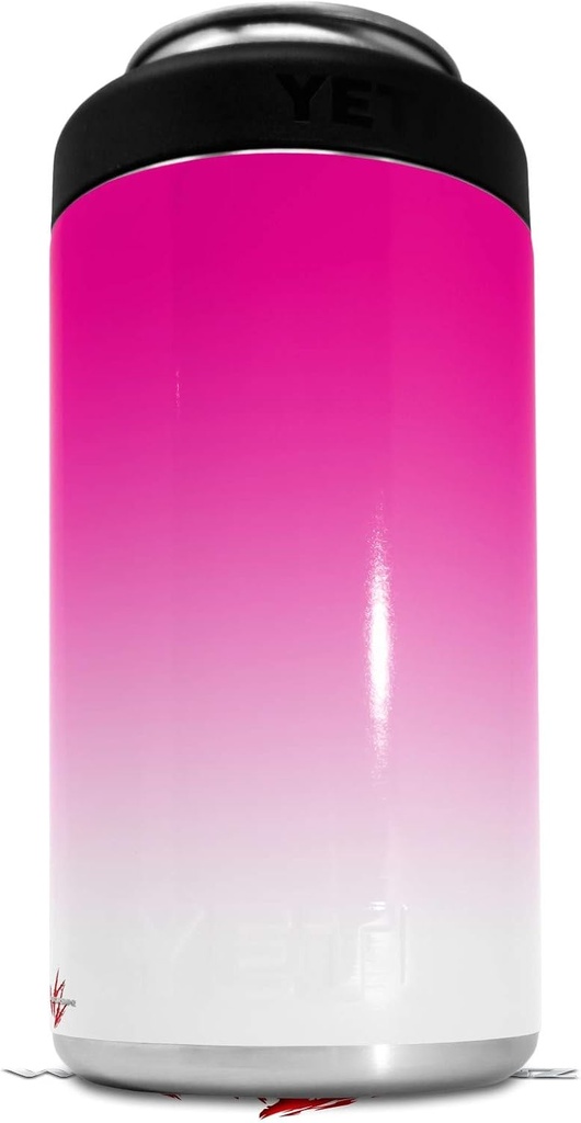 Skin Decal Wrap compatible with Yeti 16oz Tall Colster Can Cooler Insulator Smooth Fades White Hot Pink (COOLER NOT INCLUDED)