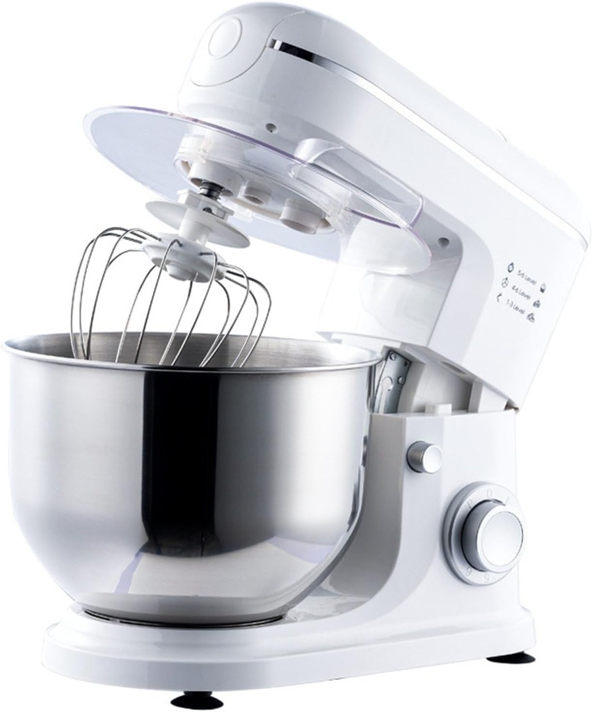 Electric Stand Mixer, Portable Food Mixer, 3-in-1 Kitchen Mixer for Daily Cooks, with 6 L Stainless Steel Bowl,Dough Hook, Beater, Whisk, for Dessert Shop, Western Restaurants