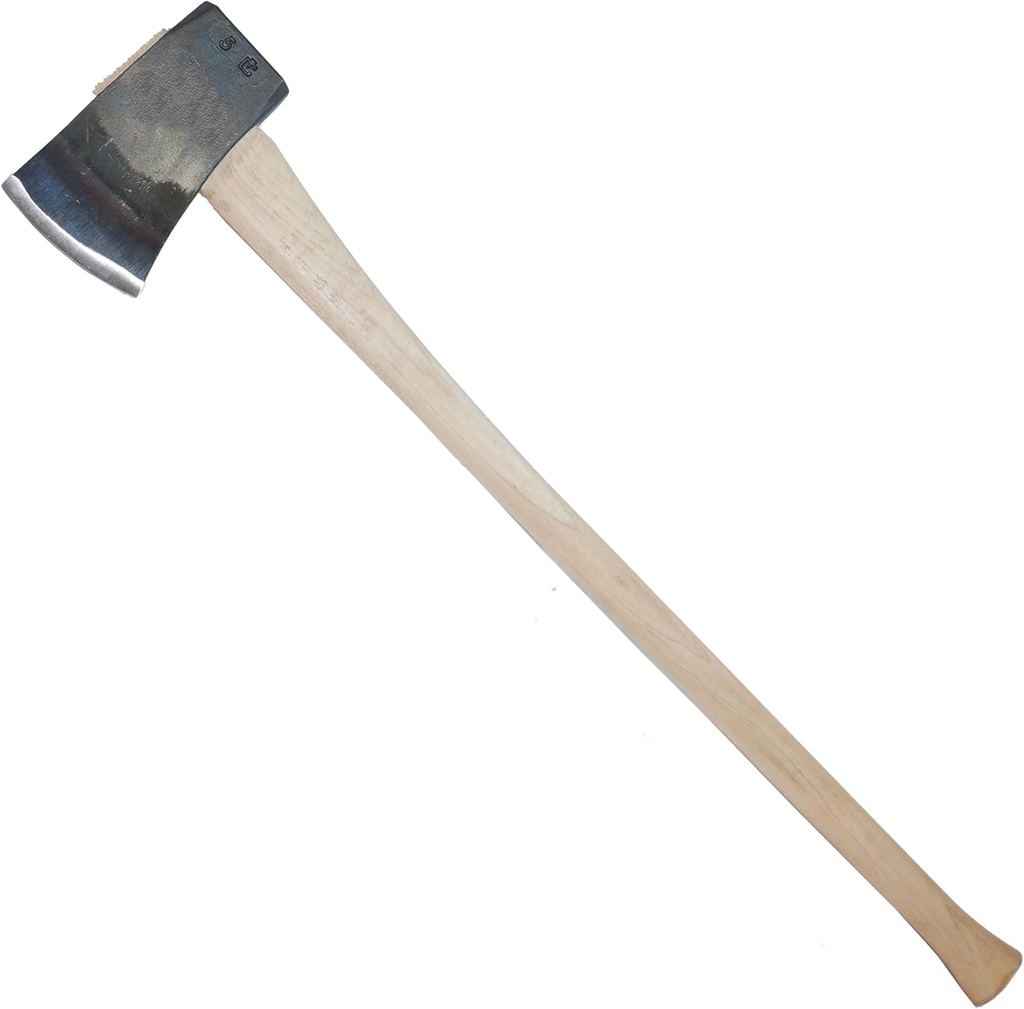 COUNCIL TOOL Single Bit Faller's Axe - 5 lbs Splitting Axe with 36" Straight Wooden Handle & Drop Forged Steel Head - SU50D36S