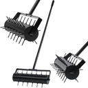 Rolling Lawn Aerator with 42 Spikes, No Assembly Required, Heavy-Duty Manual Lawn Tool for Soil Loosening and Grass Root Growth, Garden Yard Aeration Tool