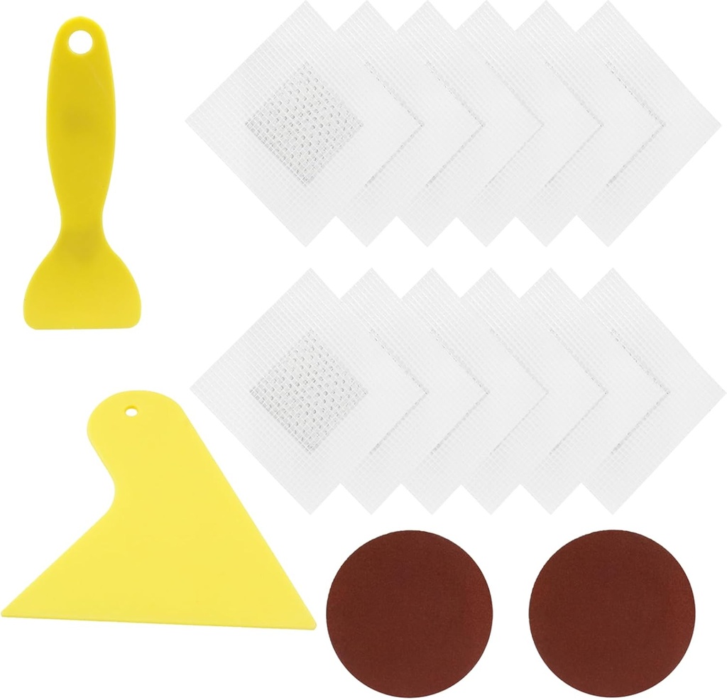 12 PCS Drywall Repair Patch Kit, 2 inch Self Adhesive Aluminum Repair Patch Metal Sheetrock Ceiling Mesh Repair for Plasterboard Drywall Hole Repair