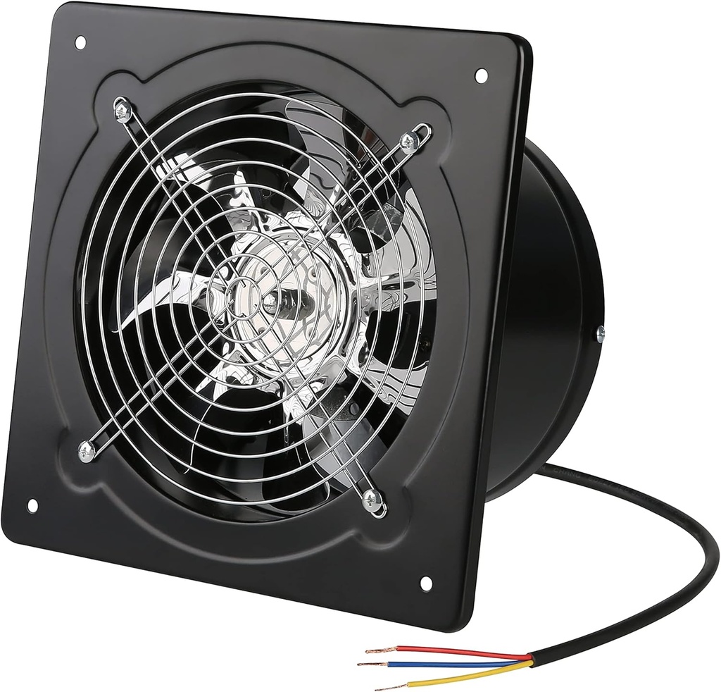 6 inch Exhaust Fan 40W Through-wall installation Ventilation Fan 110V Exhaust Smoke Fan Ventilation for Kitchen, Bathroom,laundry room,Toilets, Garage, Shopping Mall and Office (Black)