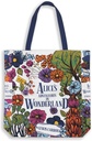 Steel Mill & Co Cute Canvas Tote Bag for Book Lovers, Bookish Reusable/Foldable Bag for Work/Groceries, Alice's Adventures in Wonderland (Floral Nonsense)