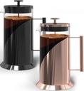 Cafe Du Chateau French Press Coffee Maker Bundle – Stainless Steel Design with 4-Level Filtration for Rich, Smooth Brews at Home or Office
