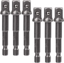 OIIKI 6 Pack 3/8 inch(10mm) Square Socket Adapter Bit Set, Impact Driver Power Bits for Automotive DIY-1/4 Hex Shank