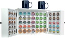 EXCELLO GLOBAL PRODUCTS Barndoor K Cup Cabinet - Wall-Hanging or Standing - Holds 65 K Cups (White)