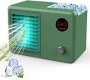 Portable Evaporative Cooler, 3 Adjustable Wind Speeds, Usb Rechargeable Mini Air Conditioner, 2000mah Long Battery Life, Suitable For Both Car And Office Use (Green)