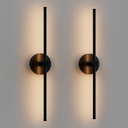 ZAGO 24 Inch LED Indoor Linear Wall Sconces Set of Two, 3CCT Switchable, Matte Black, Hardwired and Wall Mounted, Dimmable for Living Room, Hallway, Bedroom, 120-277V, 14W, 900LM, ETL Certified