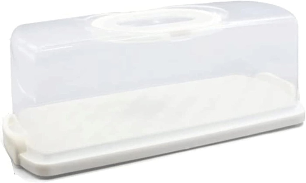 OLOTU Storage PP Material Bread Box, Multifunctional Bread Holder with Clear Lid, Large Capacity Transparent Bread Bin with Portable Handle Bread Bin