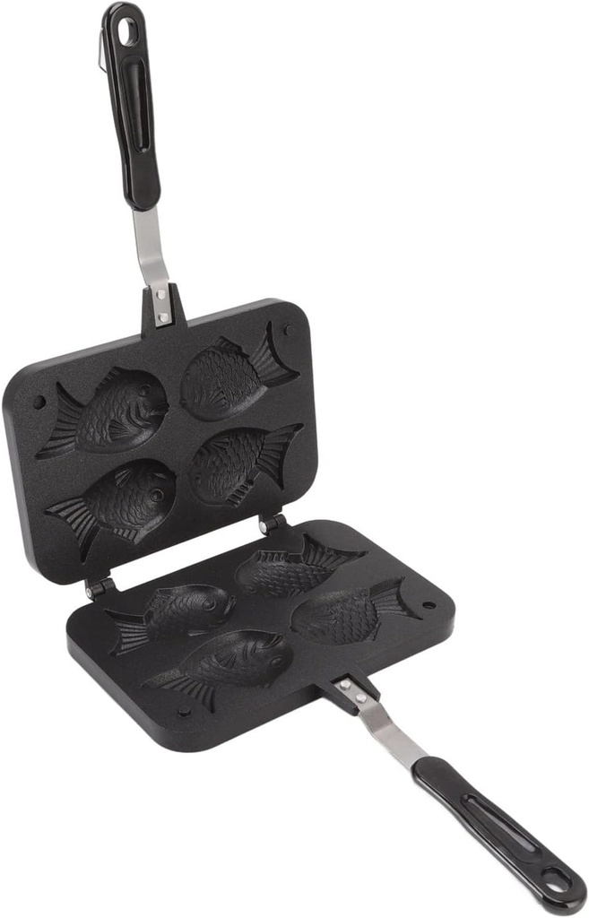 Cake Pan Fish Shape Cake Maker, Non Stick Taiyaki Fish Cake Waffle Baking Mold, Double Sided Cake Pan Bread Waffle Maker 8.9 X 14.4 X 1.4in Aluminum Alloy Taiyaki Mold