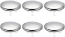 PATIKIL Sink Overflow Ring, 6 Pcs Stainless Steel Bathroom Sink Overflow Drain Cover Sink Basin Trim Insert in Hole Single Layer Cap for Bathroom Kitchen Basin Wash Basin, Silver