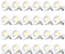 Amico 24 Pack 5/6 inch 5CCT LED Recessed Lighting, Dimmable, 12.5W=100W, 950LM, 2700K/3000K/4000K/5000K/6000K Selectable, Retrofit Can Lights with Baffle Trim, IC Rated - ETL & FCC, White