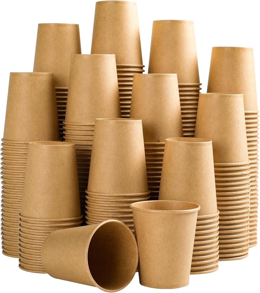 300 Pack 5 oz Paper Cups, Disposable Kraft Bathroom Cups 5 Ounce, Espresso Coffee Hot/Cold Beverage Cups for Home, Kitchen, Party