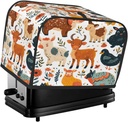 Toaster Cover 2 Slice Animal Cow Sheep Rabbit Toaster Cover Waterproof Kitchen Small Appliance Covers Microwave Oven Dust-Proof Bread Cover, Women Gift