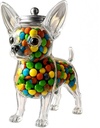 Chihuahua Candy Jar, Dog Cookie Jar, Glass Dog Snacks Treat Container With Lid, Adorable Candy Jars, Pet Treat Jars, For Cookie, Candies, Coffee Pods, Pet Lovers Gifts