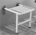Flip Down Shower Seat, Wall Mounted Shower Bench Foldable Shower Chair with Leg Support Bathtub Shower Bench Wall Mounted Space-Saving Foldable Shower Seat Load of 350kg (Color : White)