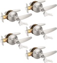 Probrico (5 Pack Keyed Entry Door Lever Lock for Exterior Door Handleset,(keyed Alike) Each with 3 Keys All Same Key in Satin Nickel Finish, Commercial or Residential Use