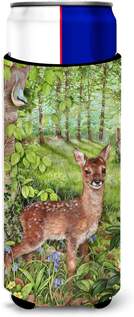 Caroline's Treasures "European Roe Deer Fawn" Ultra Beverage Insulators for Slim Cans, Multicolor