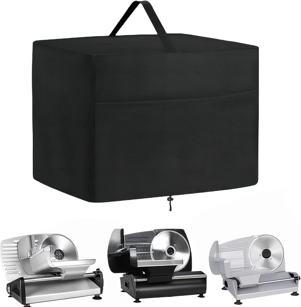 Meat Slicer Cover for Home, Dust Covers for Kitchen Appliances, Elastic Oxford Cloth Water Proof Meat Cutter Covers for Deli Silcer Compatible with Commercial Meat Slicers 15" L x 11" W x 11" H