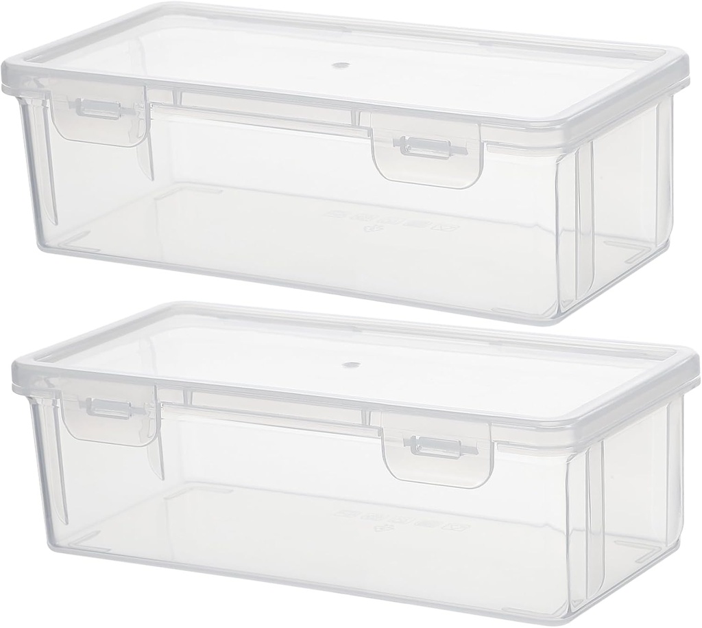 2pcs Food Storage Container Medium Leakproof Kitchen Spice Holder Bread Toast Box for Condiments Snacks Food