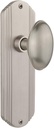 Nostalgic Warehouse Deco Plate with Homestead Door Knob, Privacy - 2.375", Satin Nickel