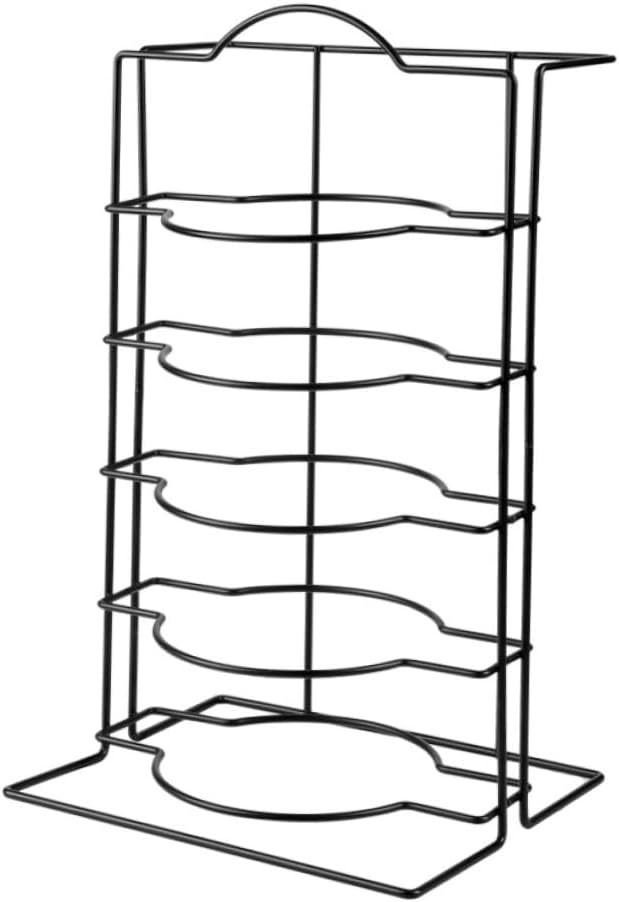 Unomor Multipurpose Wall-Mounted Plate Display Rack Iron Dinner Plate Holder Detachable Base Black Color for Use Space-Saving Storage Solution