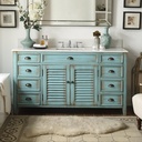 60” Cottage look Single Sink Abbeville Bathroom Sink vanity Model CF-66323BU-60