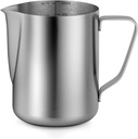 Milk Frothing Pitcher, 12oz Espresso Steaming Pitchers Stainless Steel Cappuccino Coffee Machine Accessories, Milk Frother Steamer Cup Stainless Steel Espresso Cup