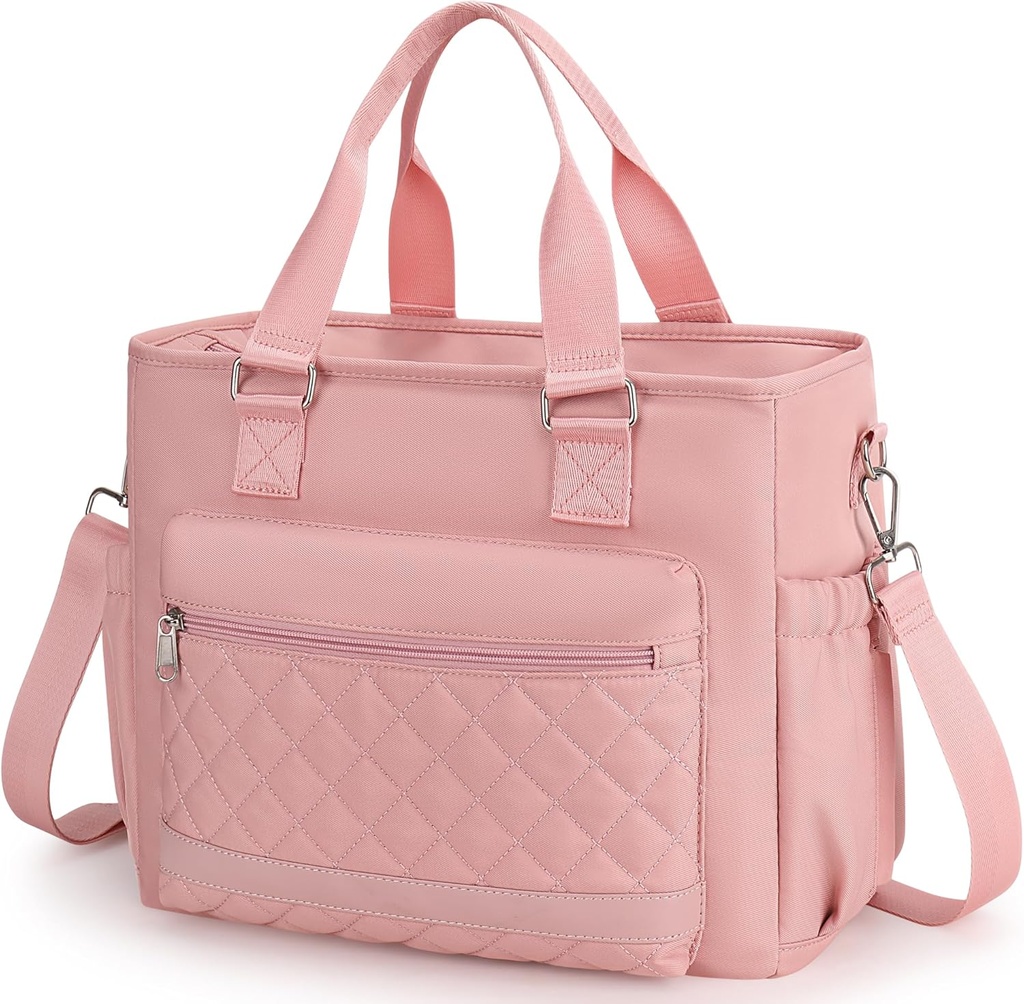 16L Large Insulated Lunch Bag for Women, Waterproof Leak proof Lunch Box, Lightweight Stylish Lunch Tote Bag for Work, Sports, Picnics, Pink