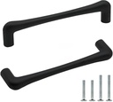 10 Pack Cabinet Pulls Matte Black 5 Inch/128mm Hole Center Solid Zinc Alloy Handles for Drawer Dresser Kitchen Cupboard Bathroom Furniture Hardware