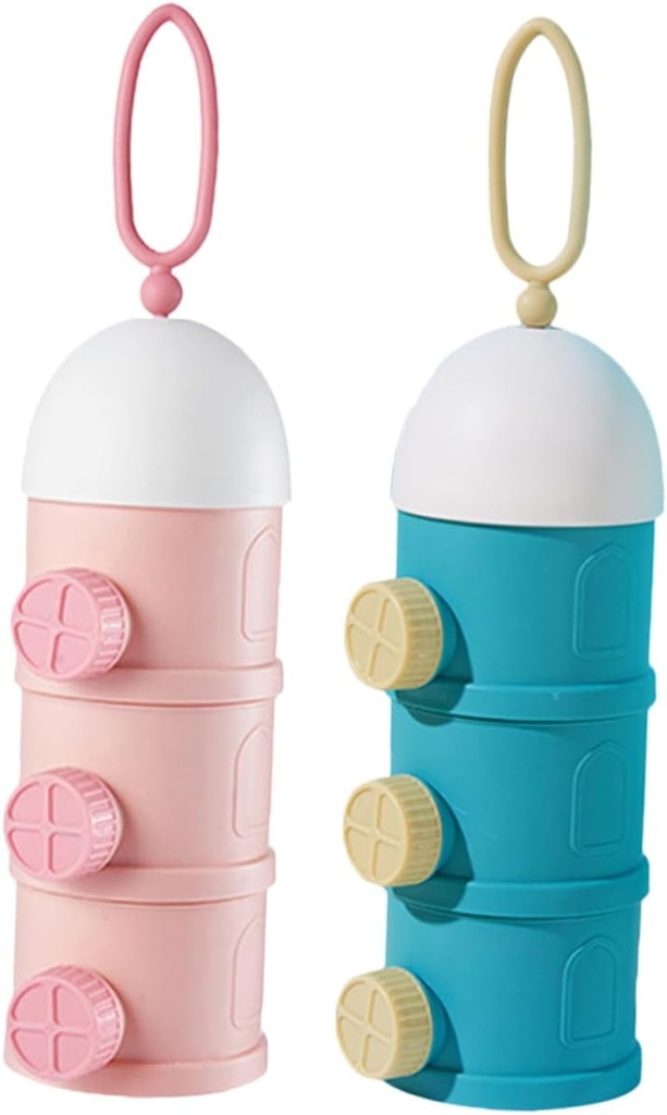 BESPORTBLE 2Pcs Stackable Formula Dispenser Leak Food Storage Containers for Snacks Milk Powder and Food Space Saving Design Lake