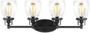 Generation Lighting 4-Light 29-Inch Belton Bathroom Wall Lamp (Midnight Black) Vanity Light for Bathroom Mirror, Hallway & Bedroom Decor | Classic Bathroom Accessory