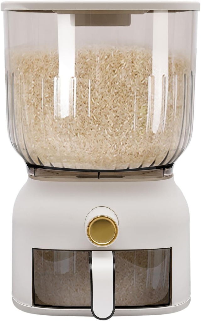 Rice Dispenser Large Sealed Grain Storage Container Rice Container Cereal Dispenser Storage for Beans Grains Square