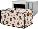 Dachshund Paws Print Toaster Oven Cover for Kitchen Counter Decorative Smart Microwave Oven Protector Dustproof Bread Maker Cover, 20.5" x 16.5" x 10", Brown