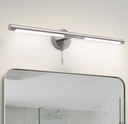 Brushed Nickel Bathroom Vanity Light 24 inch 10W 4000K 360°Rotatable LED Vanity Light Bar, Modern Bathroom Light Fixtures Over Mirror with Pull Chain Switch