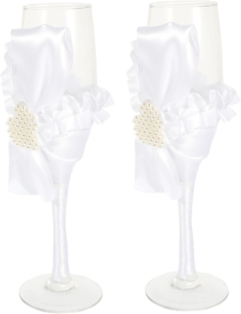 1pair Wedding Goblets for Bride and Groom Elegant Wine Glasses for Celebrations for Bridal Shower and Engagement Toasts