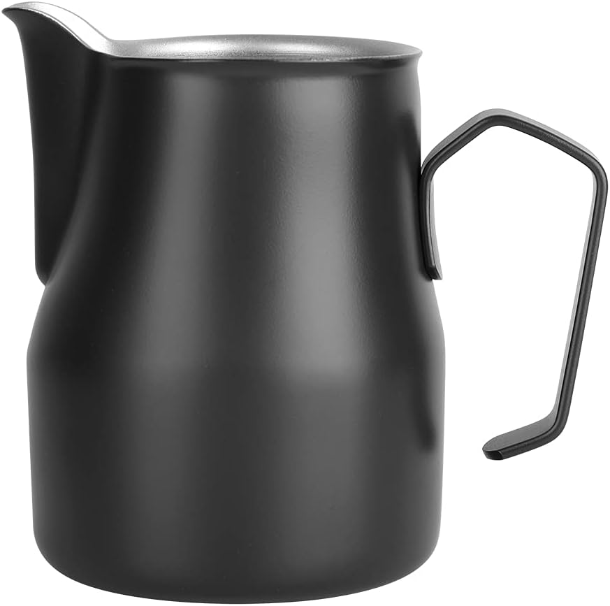 500ml Stainless Steel Milk Frothing Cup, Coffee Pitcher Jug for Latte Art, Ideal for Coffee and Milk Tea Shops (Black)