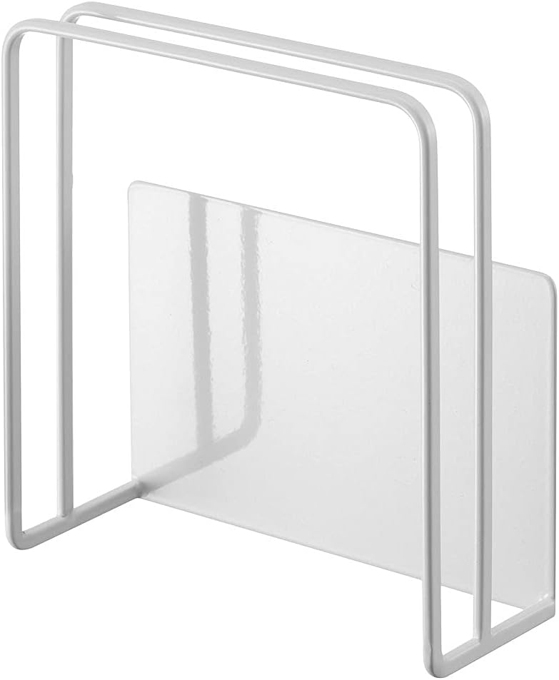 Yamazaki Industries 5138 Magnetic Cutting Board Stand, White, Approx. W 5.3 x D 2.2 x H 5.5 inches (13.5 x 5.5 x 14 cm), Tower, Floating Storage, Easy Installation