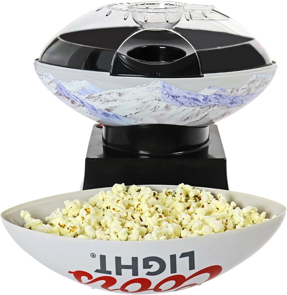 Coors Light Hot Air Popcorn Maker, Football Shaped Air Popper, with Serving Bowl, Kernel Measuring Cup, Butter Melter, Makes Healthy Snacks with No Oil or Microwave, for Movie Nights and Sports Fans