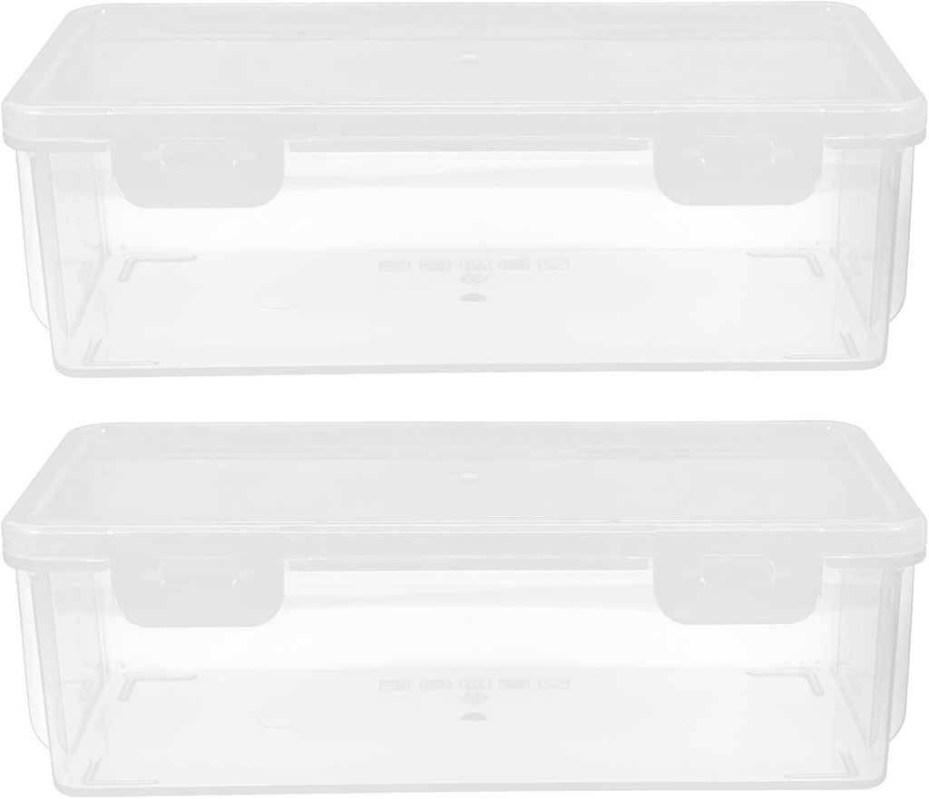 LIFKOME 2pcs Bread Storage Box Plastic bread container Bread Keeper with Airtight Lid Loaf Clear Boxes Holder for Keeping Flavor and Freshness for kitchen counter airtight