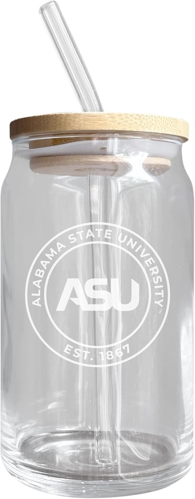 R and R Imports Alabama State University NCAA 12 oz Engraved Can Glass Single