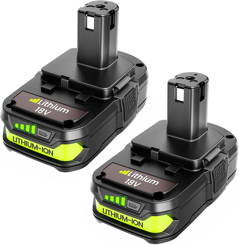 2-Pack 18v 3500mAh Lithium lon Replacement Battery, Compatible with Ryobi 18v One+ Power Tools and Charger P100 P102 P103 P104 P105 P107 P108 P109