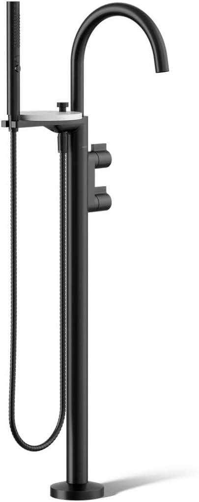 KOHLER T77984-4-BL Components Freestanding Bath Faucet with Lever Handle, Matte Black