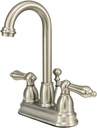 Kingston Brass KB3618AL Restoration Deck Mount Lavatory Faucet with Al Handle and Retail Pop-Up, Brushed Nickel