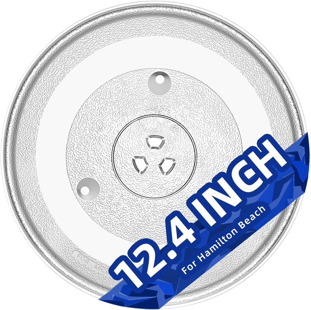 12.4 inch Microwave Glass Turntable Compatible With Hamilton Beach 1.1~1.6 cu.ft. Countertop Microwave Oven HB61B100027880 HBCMWG16S2WS11 EM031M2ZC P100N30AL 12 3/8 Microwave Plate