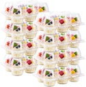 6 Count Cupcake Containers 45 Pack Cupcake Holders Clear Plastic Stackable Cupcake Boxes with Detachable Tall Dome Lids for 270 Cupcakes, BPA Free, Standard Size