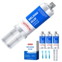 Metal Glue, 1.76 oz Automotive Glue Heavy Duty Waterproof, Weld Fill Cast Plastic, Wood, Ceramic, Stainless Steel, Cement, Outdoor Fence Repair, High Temperature Resistant (3 pcs)