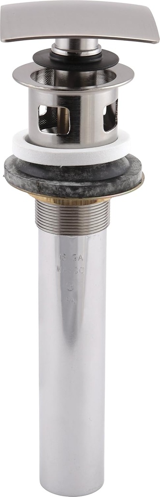 Delta 72175-SS Square Push Pop-Up Bathroom Sink Drain with Overflow, Stainless